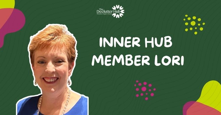 image shows member lori (a woman with short ginger hair) on a green background