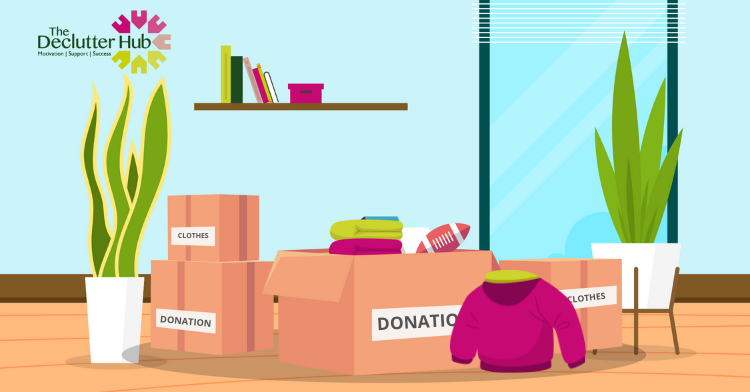 image shows a room with unpacked boxes